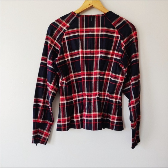 H&M| Plaid Top with Pearl Accents - Picture 9 of 9